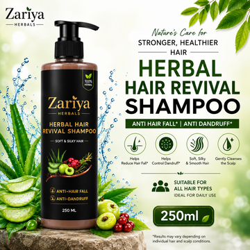 Natural Herbal Hair Revival Shampoo (250 ML) SOFT & SILKY HAIR, ANTI-DANDRUFF & ANTI-HARIFALL